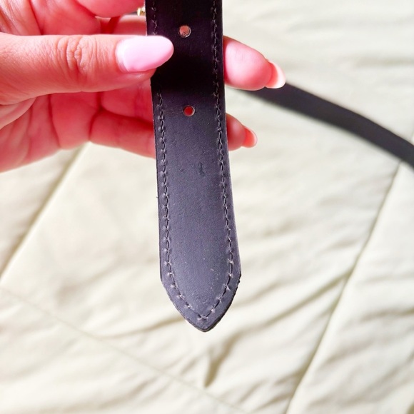 DONNA KATZ Leopard Print 1” Wide Leather Fur Belt Silver Buckle Size Large - Picture 5 of 6